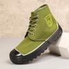 Zapatos de Liberación con Suela de Goma con Tacos Altos y Bajos para Tierras de Cultivo, Resistentes al Desgaste, Antideslizantes, Corte Bajo, Protección Laboral al Aire Libre para Sitios de Construcción, Camuflaje Amarillo, Zapatos de Goma