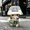 Solo ropa de muñeca: Ropa con colgante Dimoo Diario de recién nacido, lindos animales de dibujos animados, expresiones divertidas, conjunto de overol y sombrero
