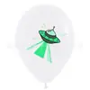 Balão de látex de alienígena novo transfronteiriço, nave espacial, OVNI, layout de cena para festa de aniversário infantil