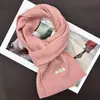 Novo Cachecol de Lã Mesclada Tricotado de Cor Pura para Mulheres no Outono e Inverno Estilo Coreano Quente e Confortável Proteção para o Pescoço Cachecol de Lã