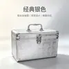 Caja de Almacenamiento Portátil para Cosméticos de Viaje Caja de Manicura Caja para Técnico de Pies Caja de Bordado de Orejas Caja de Herramientas de Aleación de Aluminio