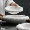 Tigela Profunda com Padrão de Pedra de Fábrica Tigela de Cerâmica para Sopa Tigela de Macarrão para Uso Doméstico Tigela para Pratos Frios com Sentido Avançado de Hotel Tigela Prato Salah