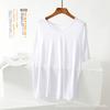 Venta al por mayor de fábrica camiseta suelta femenina verano modal cuello redondo en V manga corta top talla grande camisa básica fabricantes suministro