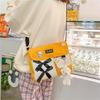 Bolsa de Lona Grande Capacidade para Mulheres 2026 Novo Estilo Transversal Ins Japonesa Fofa Harajuku Ulzzang Estudante Bolsa de Ombro