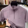 2026 Nueva Camiseta con Cremallera de Secado Rápido que Absorbe la Humedad Manga Corta Verano para Hombre Transpirable Elástica Casual Deportiva Pulóver Manga Media