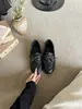 Zapatos de Mujer Estilo Francés Retro con Cordones y Suela Plana de Cuero Genuino con Punta Redonda, Estilo Francés, Novedad Primavera 2026