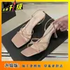 Sandalias de verano estilo hada con tiras cruzadas y tacón alto, 2025, a la moda y elegantes, con tiras finas, un tacón delicado y diseño de punta abierta