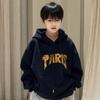 Chicos Cyber Famosos Estilo Coreano Casual Todo Fósforo Top Deportivo Niños Grandes Otoño e Invierno Nueva Moda Sudadera con Capucha y Letras Tendencia