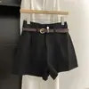 Shorts Casuais Femininos de Verão 2026, Estilo Coreano Ins, Retro de Hong Kong, Simples, Cintura Alta, Modelo A, Perna Larga