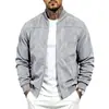 Chaqueta de piloto casual unisex para otoño e invierno, de gran tamaño, con cremallera de gamuza, cuello alto, manga larga, prenda exterior de Amazon