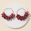 Pendientes sencillos de moda personalizados de estilo europeo y americano para mujer, pendientes de flores de tela elegantes y retro, joyería para las orejas, venta al por mayor de fábrica