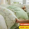 Conjunto de Quatro Peças de Algodão Puro Escovado Espesso de Inverno Lençol de Cama Capa de Edredom Lençol com Elástico Conjunto de Três Peças para Dormitório Roupa de Cama de Alta Qualidade