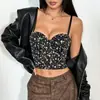 Amazon Aliexpress Encaje Bordado Lentejuelas Espalda Descubierta Sujetador Corsé Integrado Varillas Moldeador Ropa de Abrigo Camisola