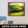 Adesivos de Parede Estéreo 3D Adesivos de Pintura de Paisagem Autoadesivos Sala de Estar Quarto Parede de Fundo Decoração Janela Falsa Mural de Paisagem