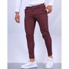 Comércio Exterior Transfronteiriço Europa e Estados Unidos Nova Estação Quatro Estações Masculino Cor Sólida Textura Casual de Negócios Calça de Vestir Ajuste Slim