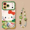 Adequado para Apple 18Promax Gato da Pradaria Gato Kt Suporte com Cordão para iPhone Capa Macia e Rígida Personalização UV