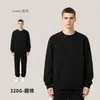 Moletom Americano Streetwear Pesado Outono e Inverno 320g, Modelagem Solta, Gola Redonda, Moletom Cross-border, Moletom com Capuz Personalizado Masculino