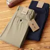 Pantalones largos de modal finos de alta gama para verano, cómodos, transpirables, para hombre, sin planchado, elásticos, rectos, de estilo business casual