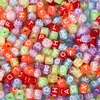 A-Z Cubos Transparentes 6*6 Letras Individuales Cuentas DIY Accesorios para Joyería Cuentas Inglesas de Colores Educativas para Niños Sueltas