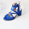 Sandalias de tacón alto con tiras europeas y americanas para mujer, zapatos de tacón de bloque de talla grande 35-43, novedad de verano transfronterizos