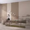 Novo papel de parede estilo clássico chinês com treliça de pavilhão para sala de chá, sala de estar, parede de tecido, centro de saúde, restaurante, sala privada, mural decorativo de fundo