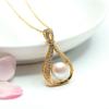 Joia com Pingente de Pérola de Água Doce e Colar Gota Cheio de Diamantes, Acessórios Modernos e Tendência, Joias Estilo Japonês e Coreano S1071016