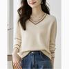 Suéter de Tricô Feminino Suéter de Lã Outono e Inverno Solto Estilo Coreano Estilo Preguiçoso Peça Externa Decote Coração Top de Tricô