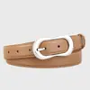 Cinto Feminino para Jeans Casual Acabamento de Luxo Fivela de Couro Genuíno Camada Superior Cinto de Couro Bovino Use com Jeans Calças Sociais Em Estoque