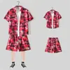 Camisa floral de manga corta, Ropa de playa de Hainan, Estilo hawaiano de Sanya, Conjunto de pantalones cortos finos de verano para hombre y pareja de viaje a Tailandia