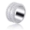 Explosões Europeias e Americanas Anel de Zircônia em Faixa Dupla Anel de Diamante Moderno Hip-hop Masculino e Feminino Venda Quente Transfronteiriça Amazon ebay