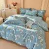 Juego de ropa de cama de 4 piezas, grado A, 100% algodón, 60 hilos, para bebés y niños pequeños, que incluye una sábana bajera de algodón puro, una funda de edredón y una funda de almohada; también disponible como conjunto de tres piezas para estudiantes