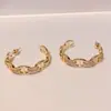 Pendientes de Aro Huecos Estilo Coreano para Mujer Versión de Alta Gama Chapados en Oro Real Nariz de Cerdo Pendientes de Aro de Lujo Ligero Pendientes de Estilo Minimalista Nuevos