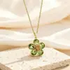 Pingente Tulipa Dourada com Gotejamento de Óleo Estilo Francês para Mulheres, Banhado a Ouro Real, Delicado, Suave, Colar da Série de Flores de Alto Padrão