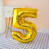 Globo digital de aluminio de 32 pulgadas para cumpleaños de bebés y niños, diseño de accesorios de apertura para escena de habitación dorada y plateada
