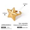 Pendientes de Estrella de Cinco Puntas con Diseño Único Avanzado Sense AB Combinación de Colores Dorado y Plateado Anillo Abierto Convexo de Oro de 18k