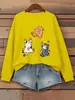 Suéter Pulóver para Mujer con Estampado de Tres Gatos Trepando y Escapando Cuello Redondo Sudaderas Millennial Bug Ropa Holgada de Otoño