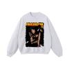 Sudadera de cuello redondo lavada con estampado de aerosol directo de algodón pesado para hombres y mujeres, estilo hip hop callejero estadounidense, marca de moda antigua.