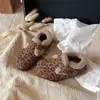 Zapatos de Moda para Niñas Estilo Coreano Estampado de Leopardo Gamuza Lana de Cordero Algodón 2026 Invierno Nuevos Suela Suave Zapatos Birkenstock para Niños Elegantes