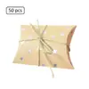 Caixa de doces para casamento Papel Kraft estampagem caixa travesseiro caixa de doces retro europeia caixa de doces criativa caixa de presente atacado