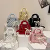 Bolso de Mano Estilo Tweed 2025 Nueva Moda Popular Bolso Princesa Diana Estilo K Ins Bordado Acolchado Hilo PU Bandolera Bolso para Mujer