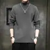 300g Terciopelo Alemán Otoño/Invierno Doble Cara Cepillado Terciopelo Cuello Alto Manga Larga Hombre Cálido Capa Base Ropa de Otoño Camiseta Interior