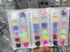 Accesorios para Uñas: Lazo, Corbata de Lazo Mariposa Aurora, Resina 3D, Lindos Adornos para Uñas de Cinta de Ballet Transparentes como el Hielo