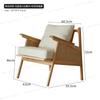 Sillón Sofá Reposabrazos Estilo Tranquilo Casual para una Persona Silla de Lectura Hogar Apartamento Pequeño Balcón Silla de Ratán Madera Maciza Vintage