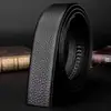 Nuevo Cinturón Promocional de Moda para Hombre Sin Hebilla, Cinturón de Hebilla Automática, Hebilla de Diente Completo Extensa, Negro