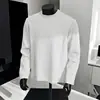 Camiseta Patchwork Desconstruída Americana Gola Redonda Manga Longa para Homem Outono Tendência Marca Solta Boxy Moletom Cor Sólida Camada Base Top