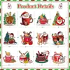 Nuevos Adornos Navideños Transfronterizos Navidad Retro Madera Hueca Retro Papá Noel Reno Muñeco de Nieve Adornos