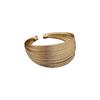 Pulsera abierta de hojas con patrón hueco exagerado europeo y americano, diseño de nicho, sentido del diseño, brazalete para el brazo, pulsera de lujo ligero, estilo frío