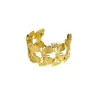 Venda Direta da Fábrica Personalizado Simples, Fashion e Generoso Aço Inoxidável Aberto Dourado Pulseira Textura Mão Aberta Joia