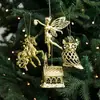 Decoraciones de Navidad, adornos dorados para árbol de Navidad, copos de nieve creativos, zapatos de cristal, colgantes de renos, accesorios galvanizados, colgantes