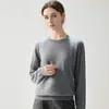Outono/Inverno Novo Suéter de Cashmere de Manga Longa Gola Redonda Solto Ombro Caído Gola de Renda Temperamento Casual Camada Base Pegajosa Macia Tricô